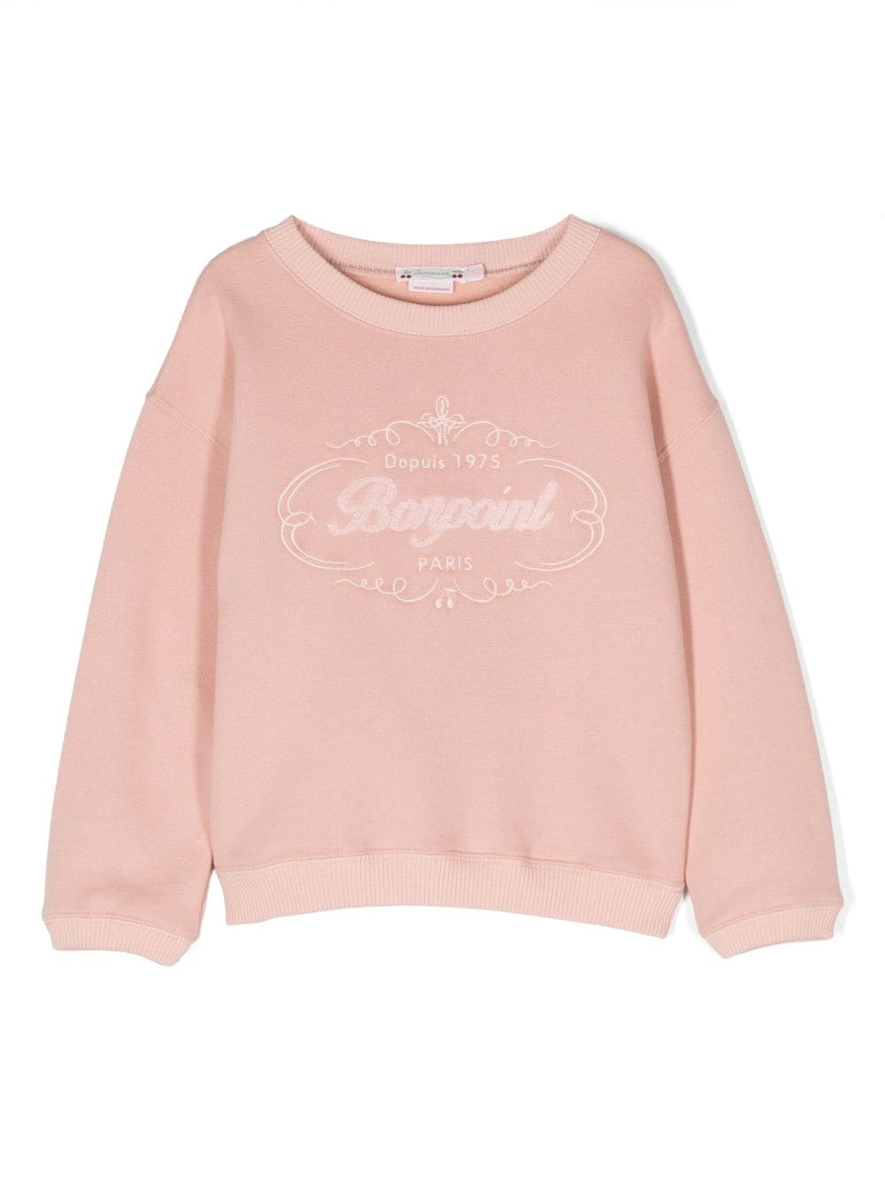 Bonpoint logo-embroidered crew-neck sweatshirt - Pink von Bonpoint