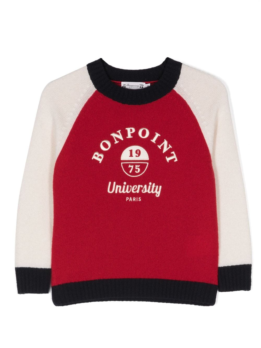 Bonpoint logo-embroidered wool sweatshirt von Bonpoint