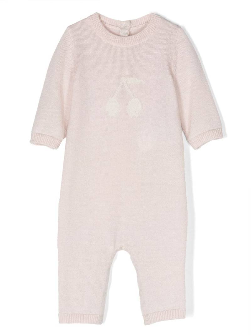 Bonpoint logo-intarsia merino-wool romper - Pink von Bonpoint