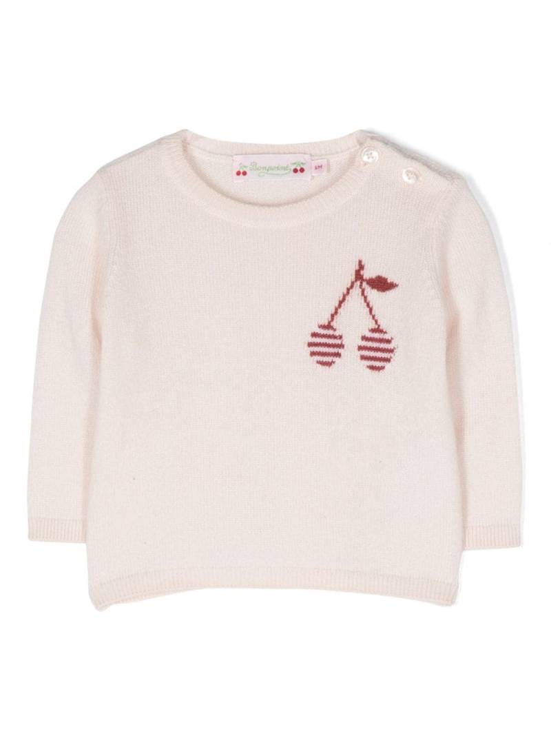 Bonpoint logo-print cashemere jumper - Pink von Bonpoint