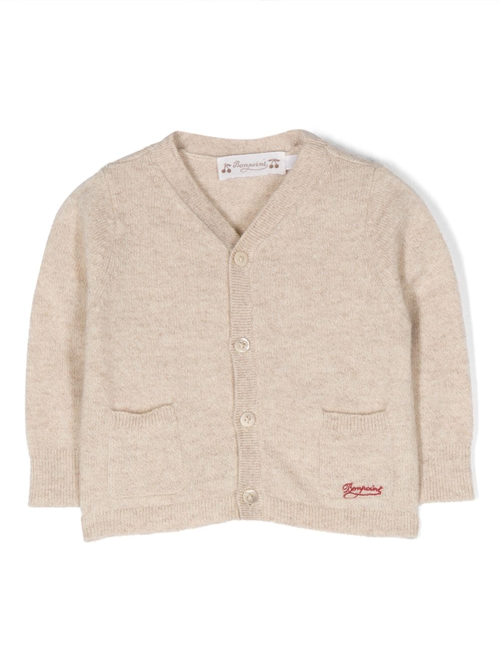 Bonpoint logo-print merino-wool cardigan - Neutrals von Bonpoint