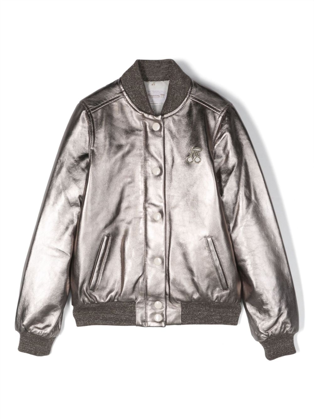 Bonpoint metallic-effect leather jacket - Silver von Bonpoint
