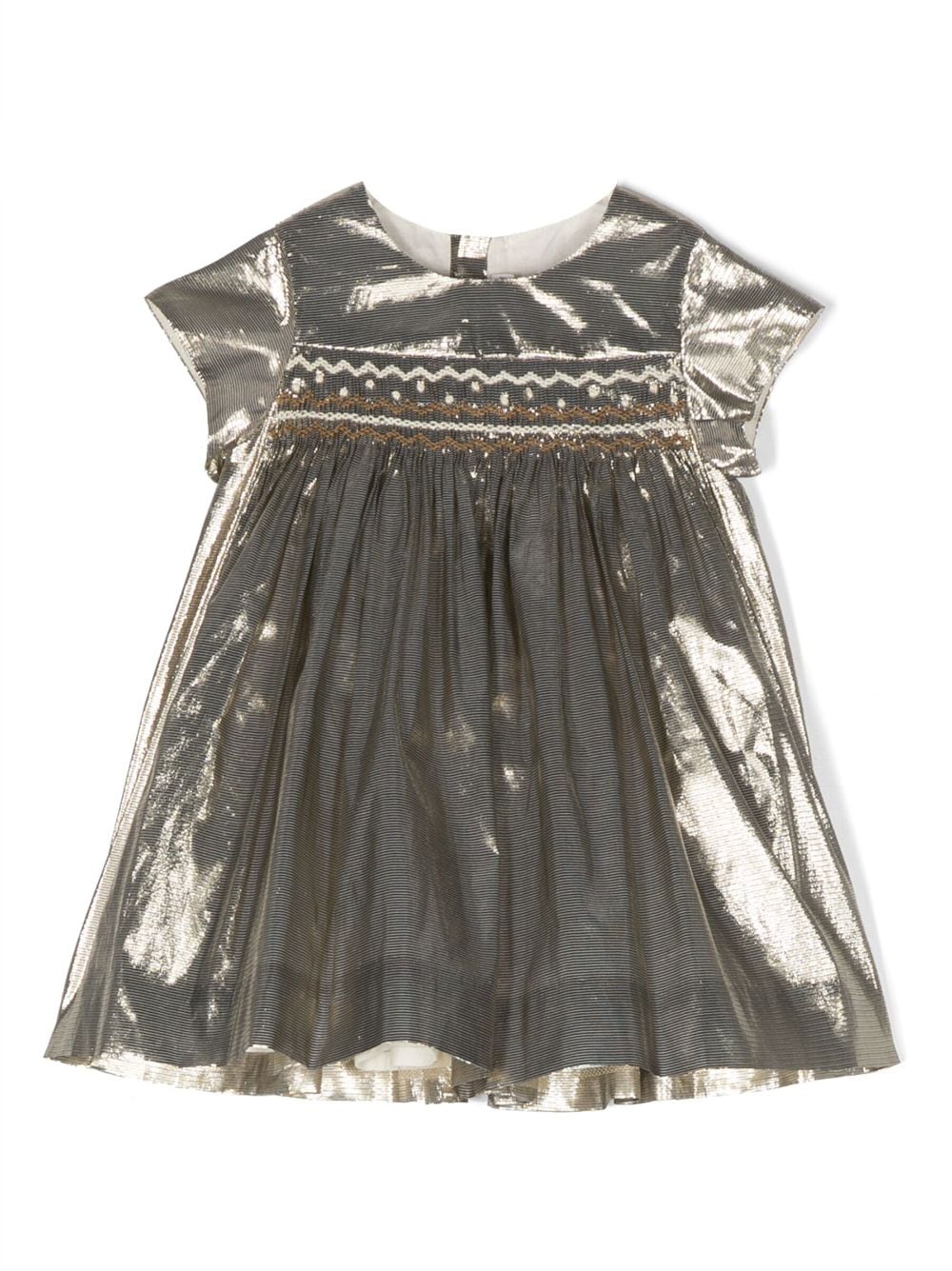 Bonpoint metallic smock dress - Gold von Bonpoint