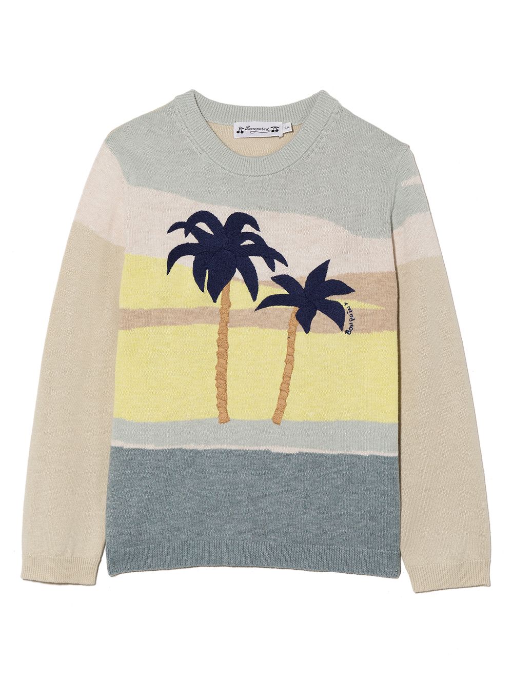 Bonpoint palm tree print sweater - Blue von Bonpoint