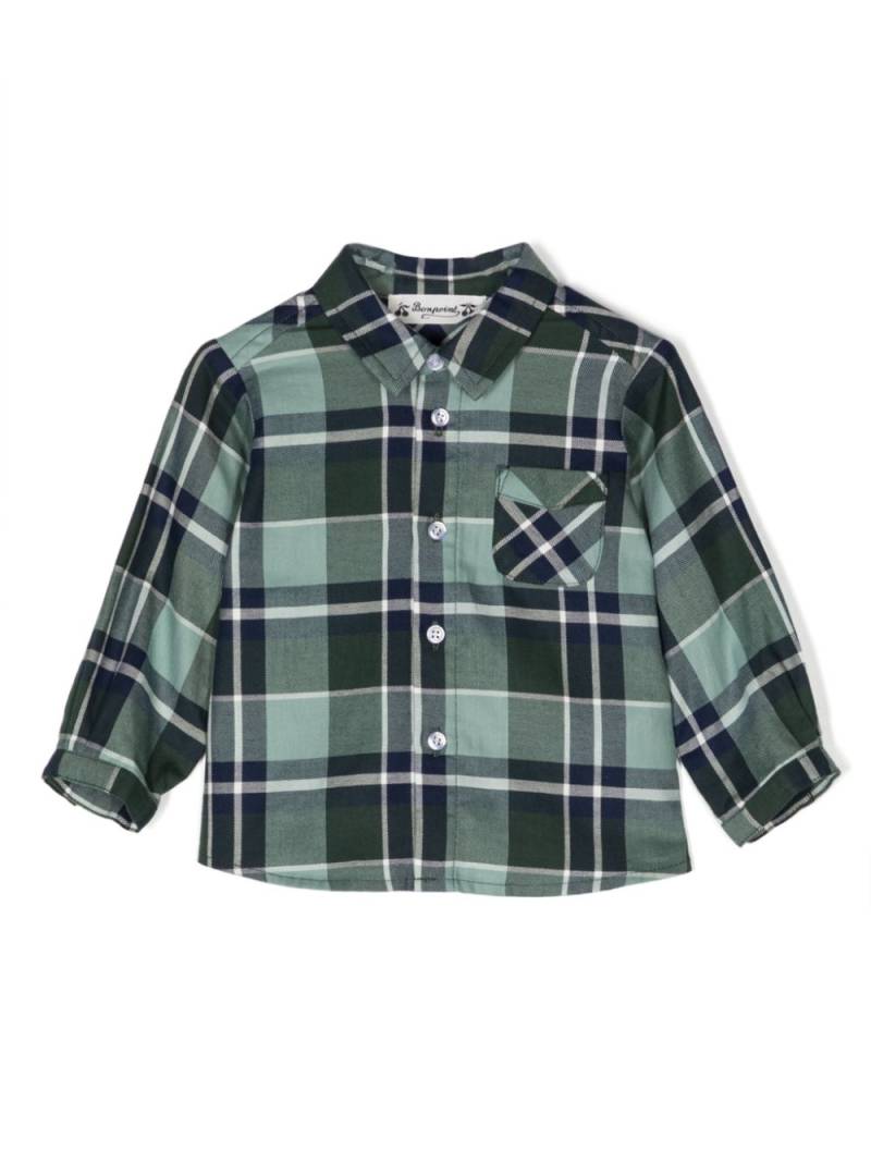 Bonpoint plaid-check cotton shirt - Green von Bonpoint