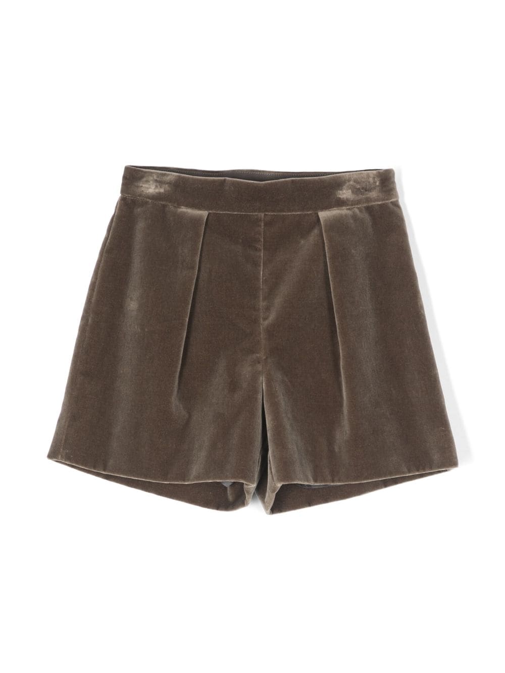 Bonpoint pleat-detail velvet shorts - Brown von Bonpoint