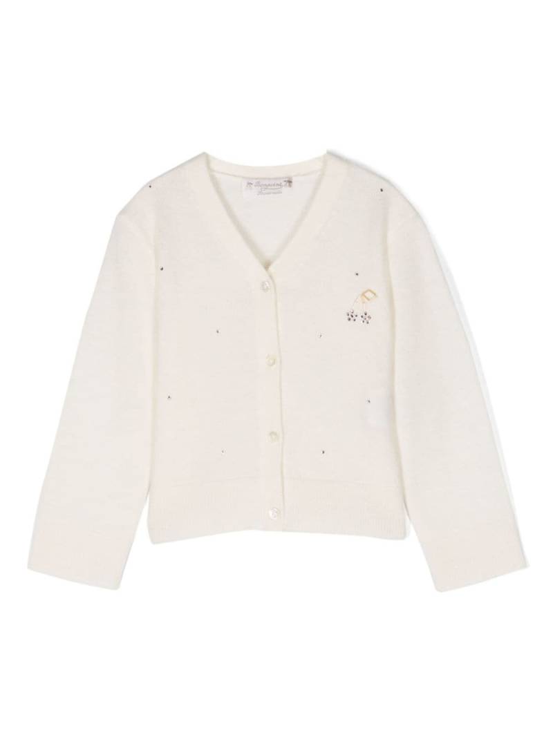 Bonpoint rhinestone-embellished cashmere cardigan - White von Bonpoint