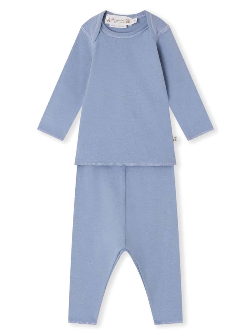 Bonpoint ribbed-knit cotton pajamas - Blue von Bonpoint