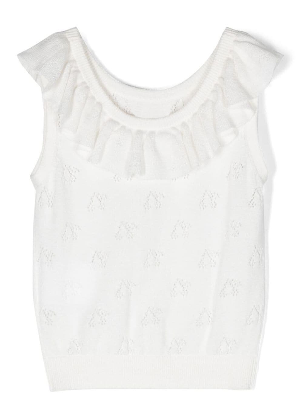 Bonpoint ruffle-trim knit top - White von Bonpoint