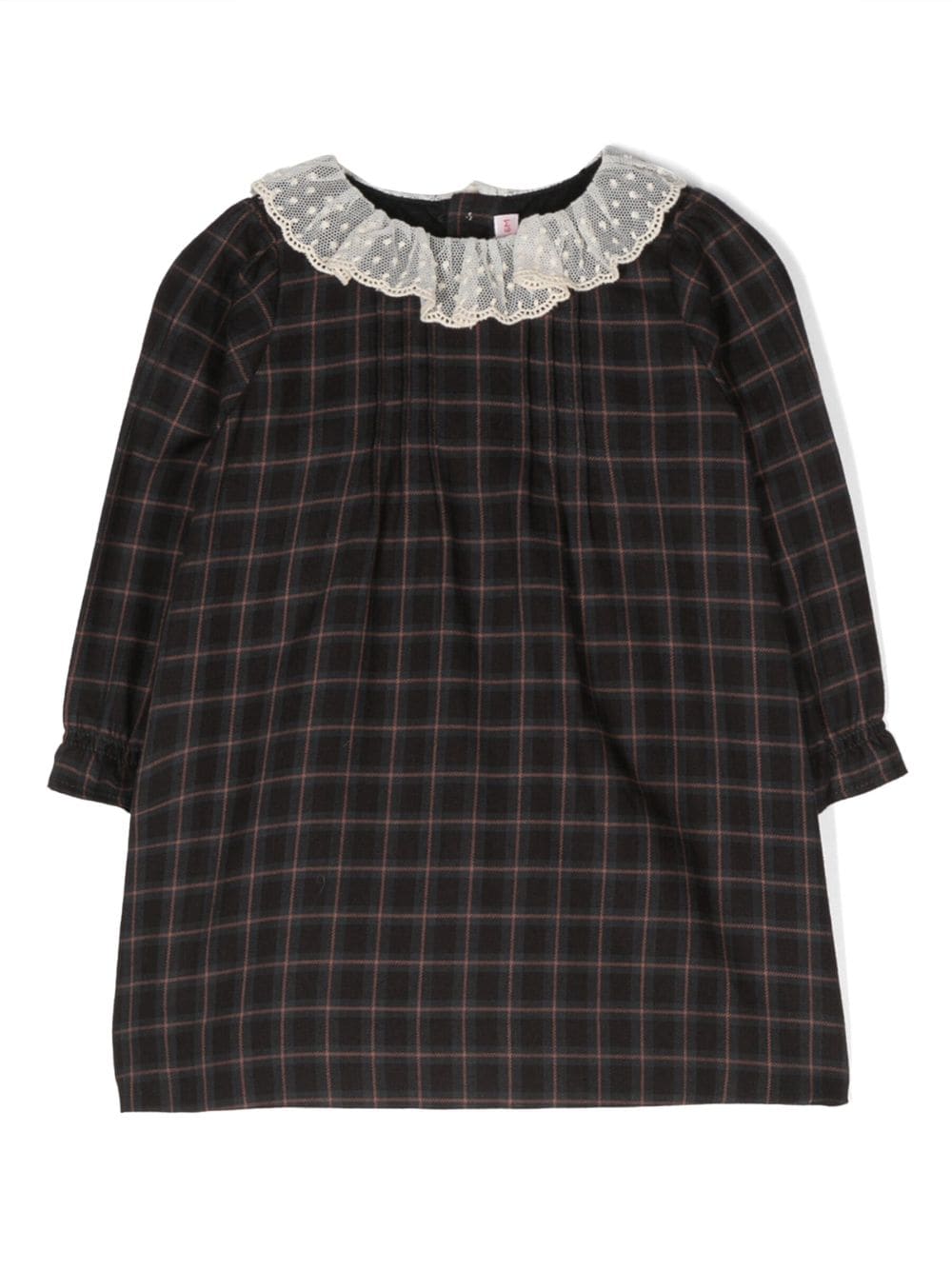 Bonpoint tartan-check ruffle-collar dress - Grey von Bonpoint