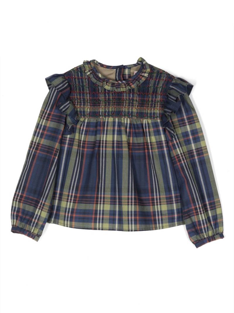 Bonpoint tartan cotton blouse - Blue von Bonpoint