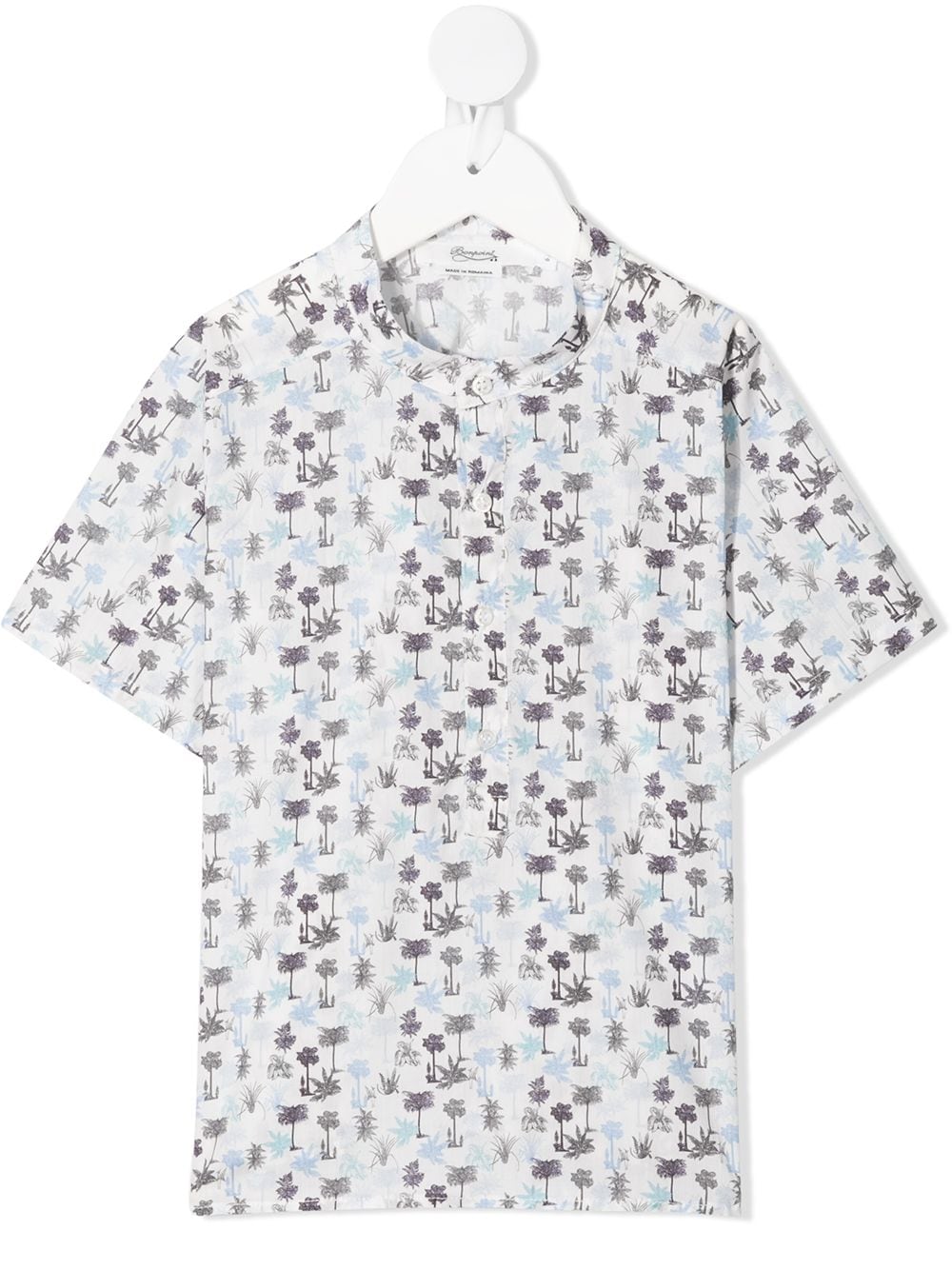 Bonpoint tree-print collarless shirt - White von Bonpoint