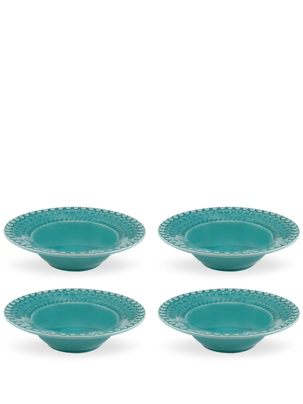 Bordallo Pinheiro Fantasia ceramic soup plates (set fo four) - Blue von Bordallo Pinheiro