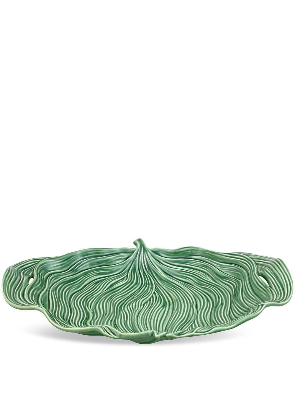 Bordallo Pinheiro 'Folhas' striped platter - Green von Bordallo Pinheiro