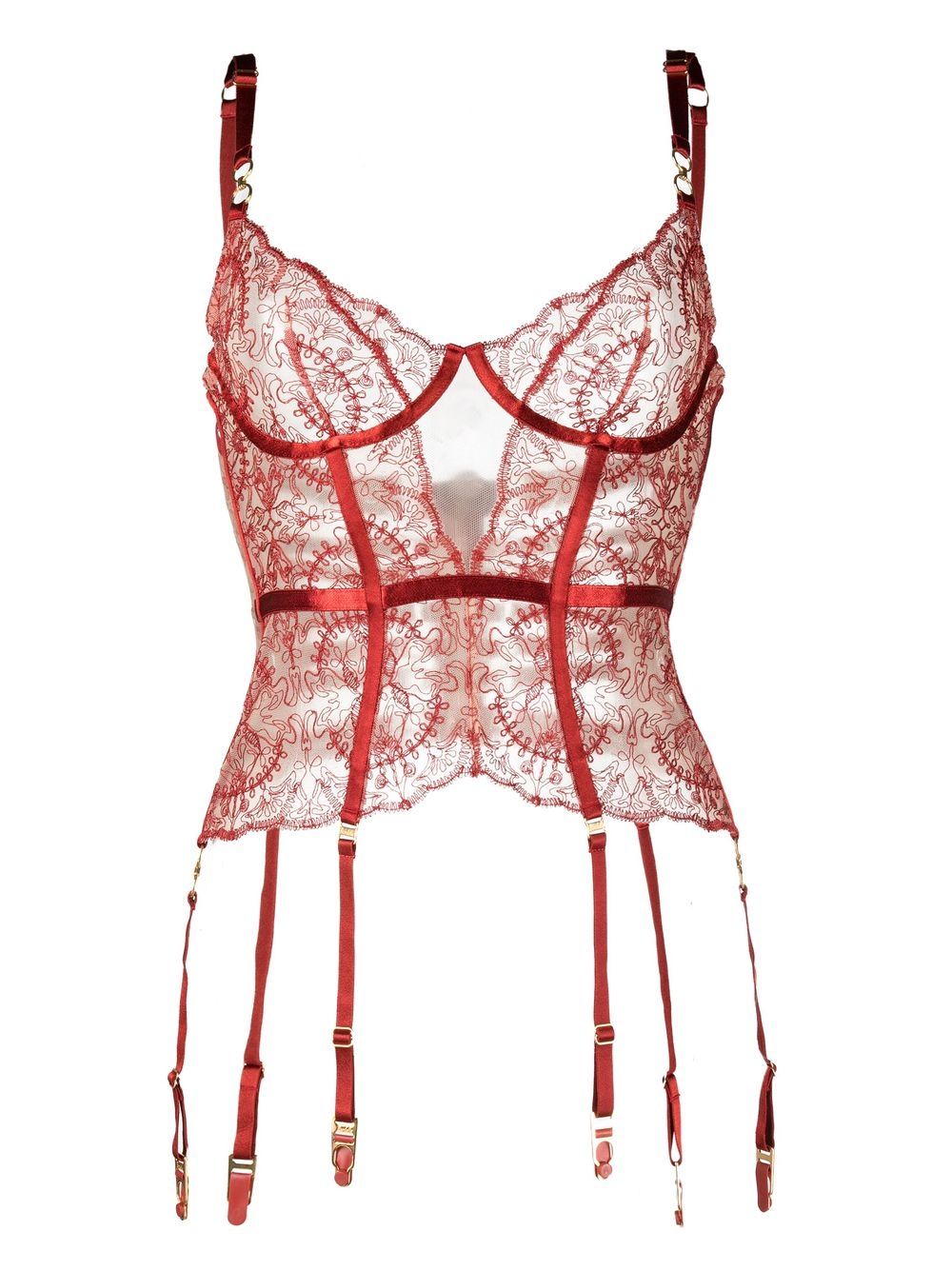 Bordelle Cymatic Basque corset bra - Red von Bordelle