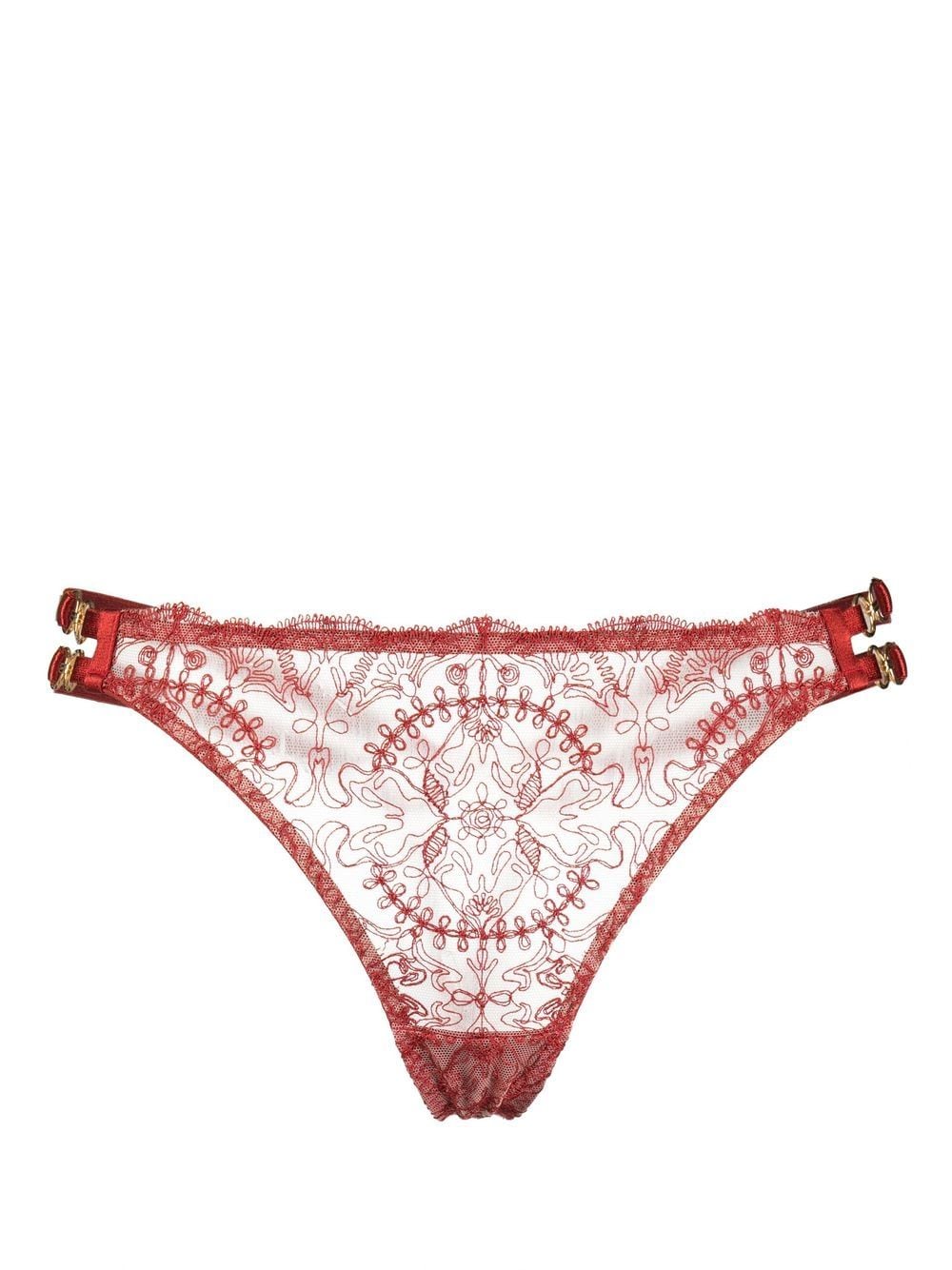 Bordelle Cymatic sheer-lace thong - Red von Bordelle