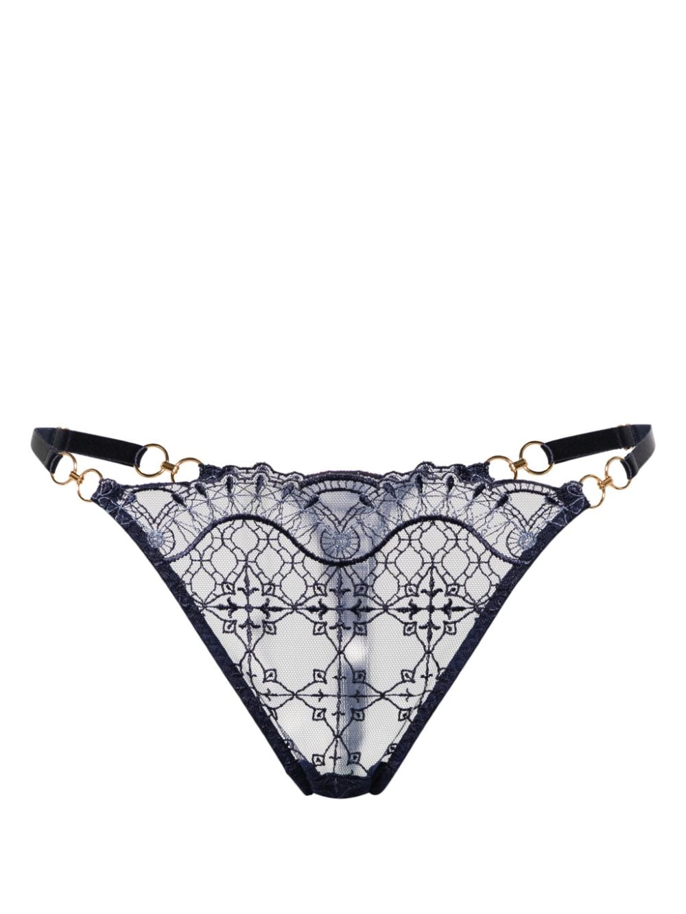 Bordelle Mari embroidered thong - Blue von Bordelle