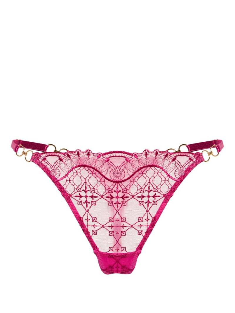 Bordelle Mari embroidered thong - Pink von Bordelle