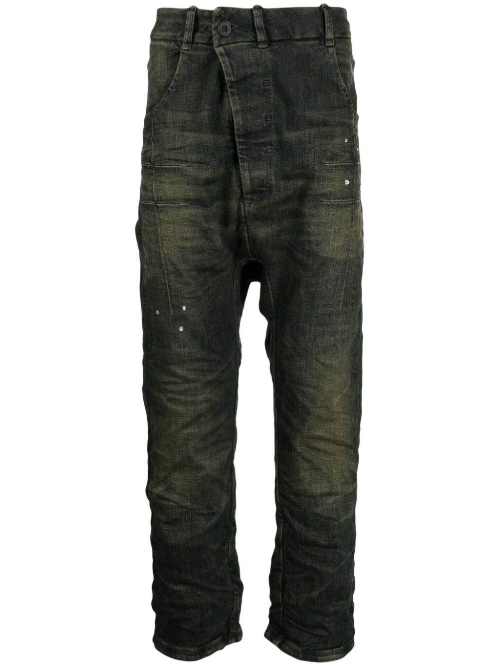 Boris Bidjan Saberi asymmetric-front straight-leg jeans - Blue von Boris Bidjan Saberi