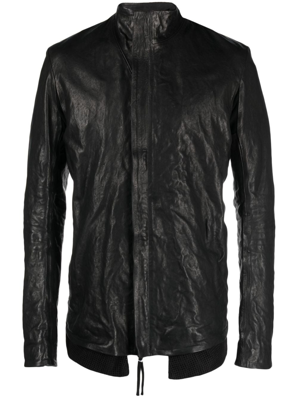 Boris Bidjan Saberi brushed high-neck leather jacket - Black von Boris Bidjan Saberi
