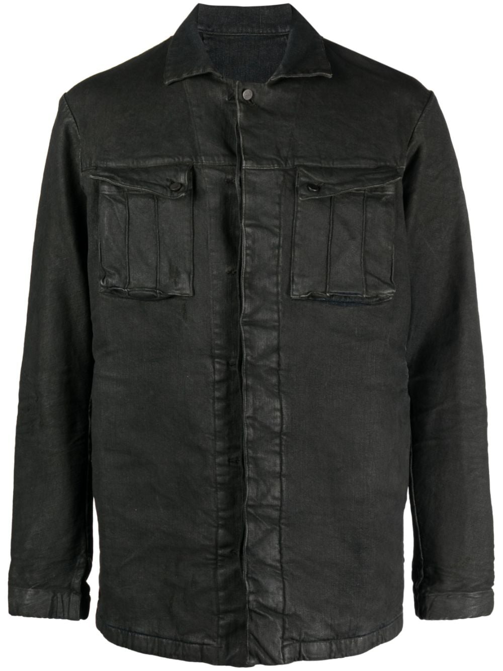 Boris Bidjan Saberi coated-finish denim shirt jacket - Black von Boris Bidjan Saberi