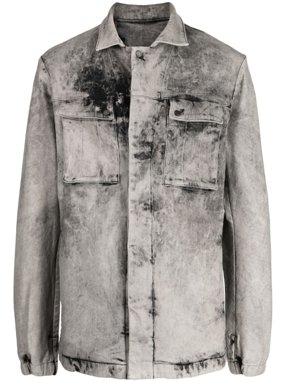 Boris Bidjan Saberi distressed-effect cotton-blend denim jacket - Grey von Boris Bidjan Saberi