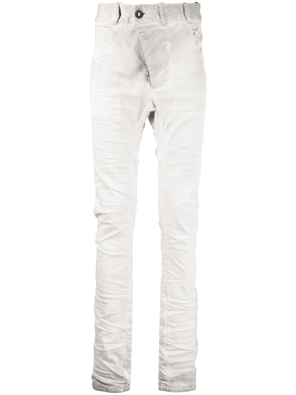 Boris Bidjan Saberi distressed-finish skinny-cut jeans - Grey von Boris Bidjan Saberi