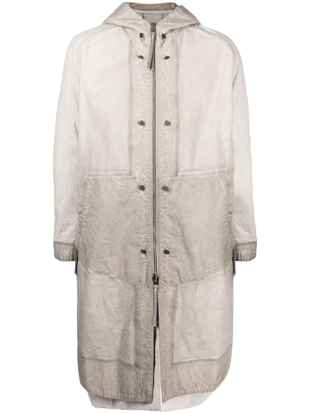 Boris Bidjan Saberi faded-effect hooded parka - Grey von Boris Bidjan Saberi