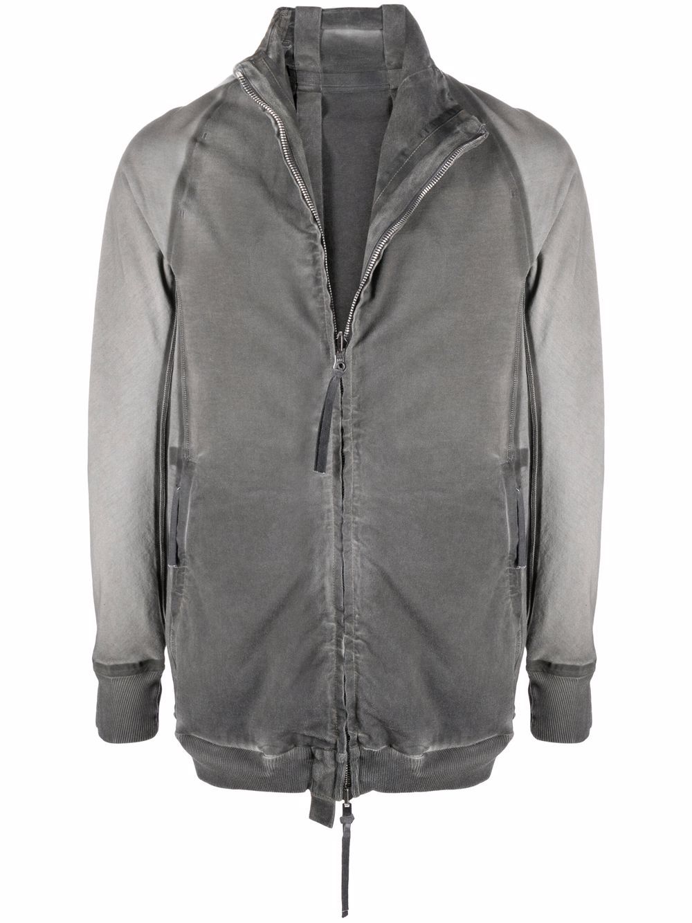 Boris Bidjan Saberi faded-effect zip-up lightweight jacket - Grey von Boris Bidjan Saberi
