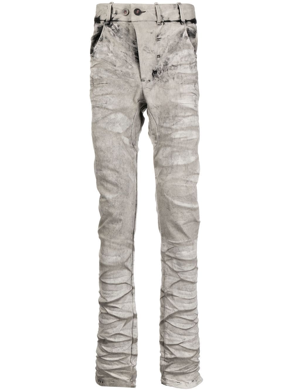 Boris Bidjan Saberi gathered-detail skinny jeans - Green von Boris Bidjan Saberi