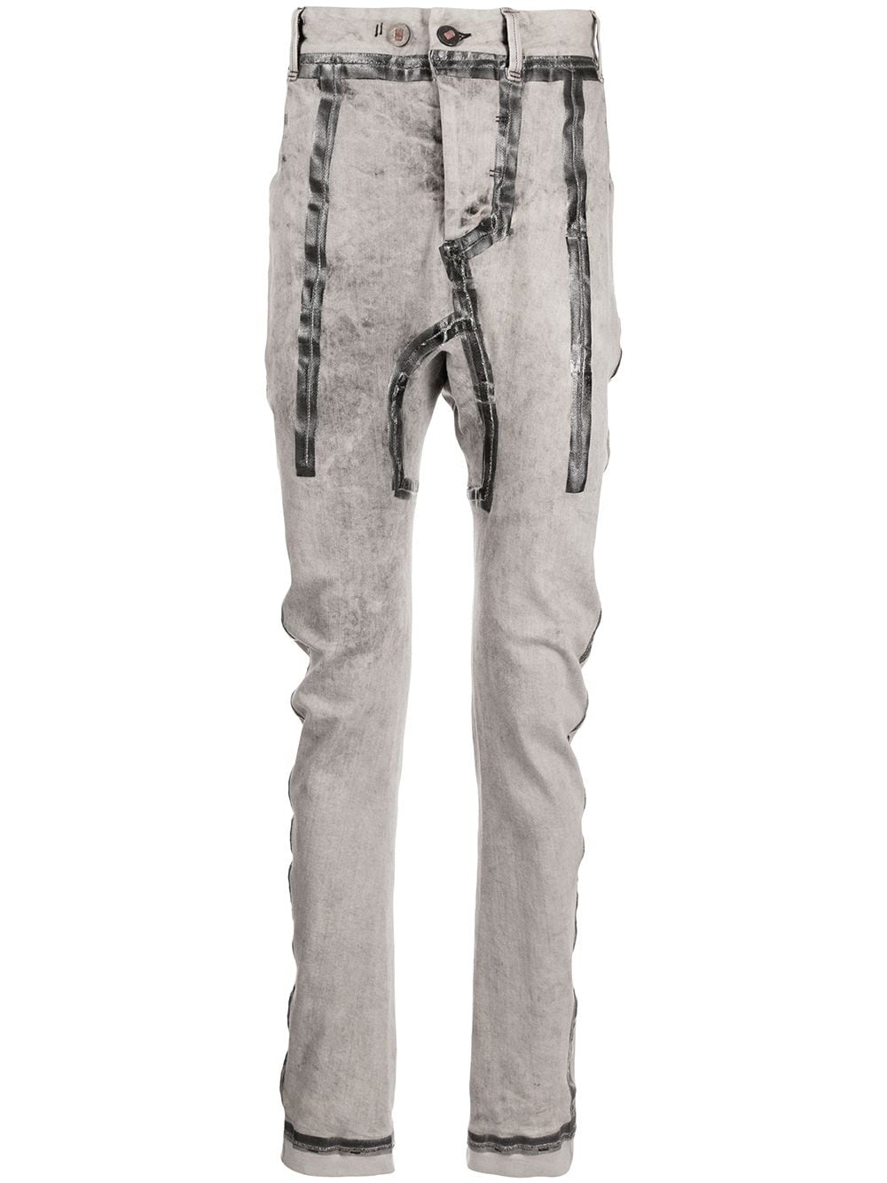 Boris Bidjan Saberi metallic-print detail jeans - Grey von Boris Bidjan Saberi