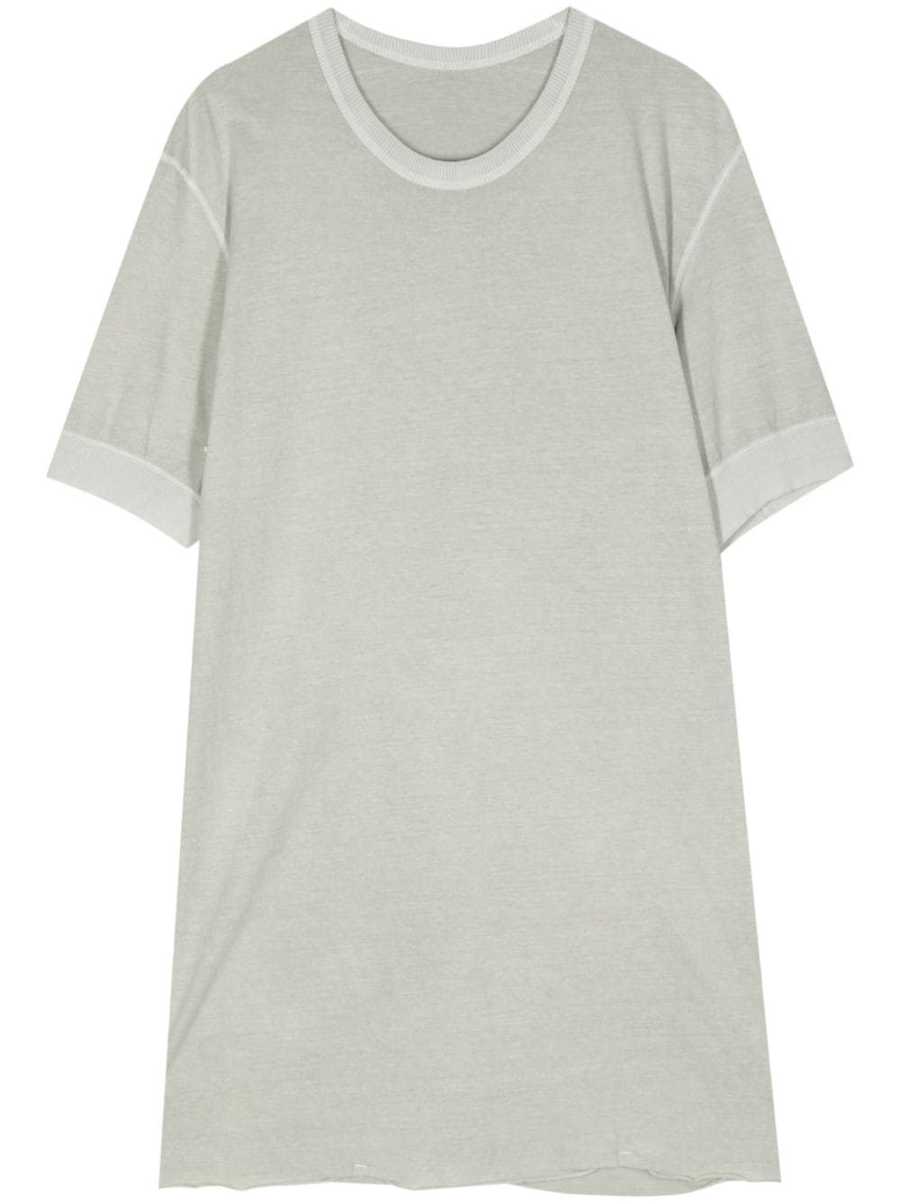 Boris Bidjan Saberi raw-cut hem cotton T-shirt - Green von Boris Bidjan Saberi