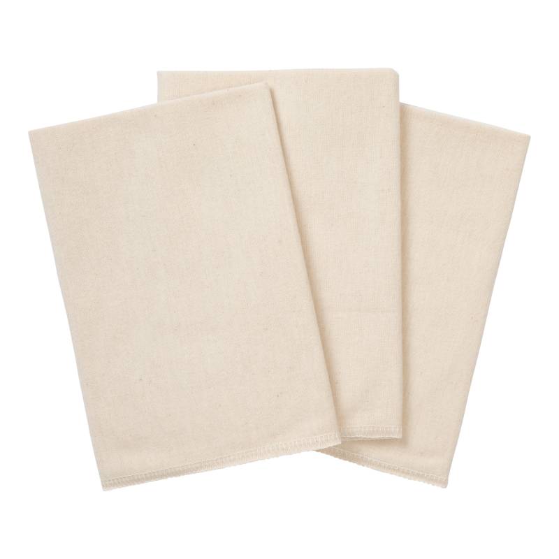 3er-Pack Moltontücher 40x40 cm ungebleicht natur von Bornino