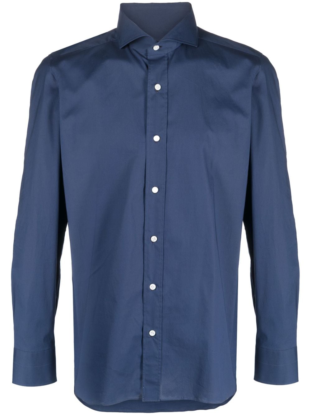 Borrelli spread collar cotton-blend shirt - Blue von Borrelli