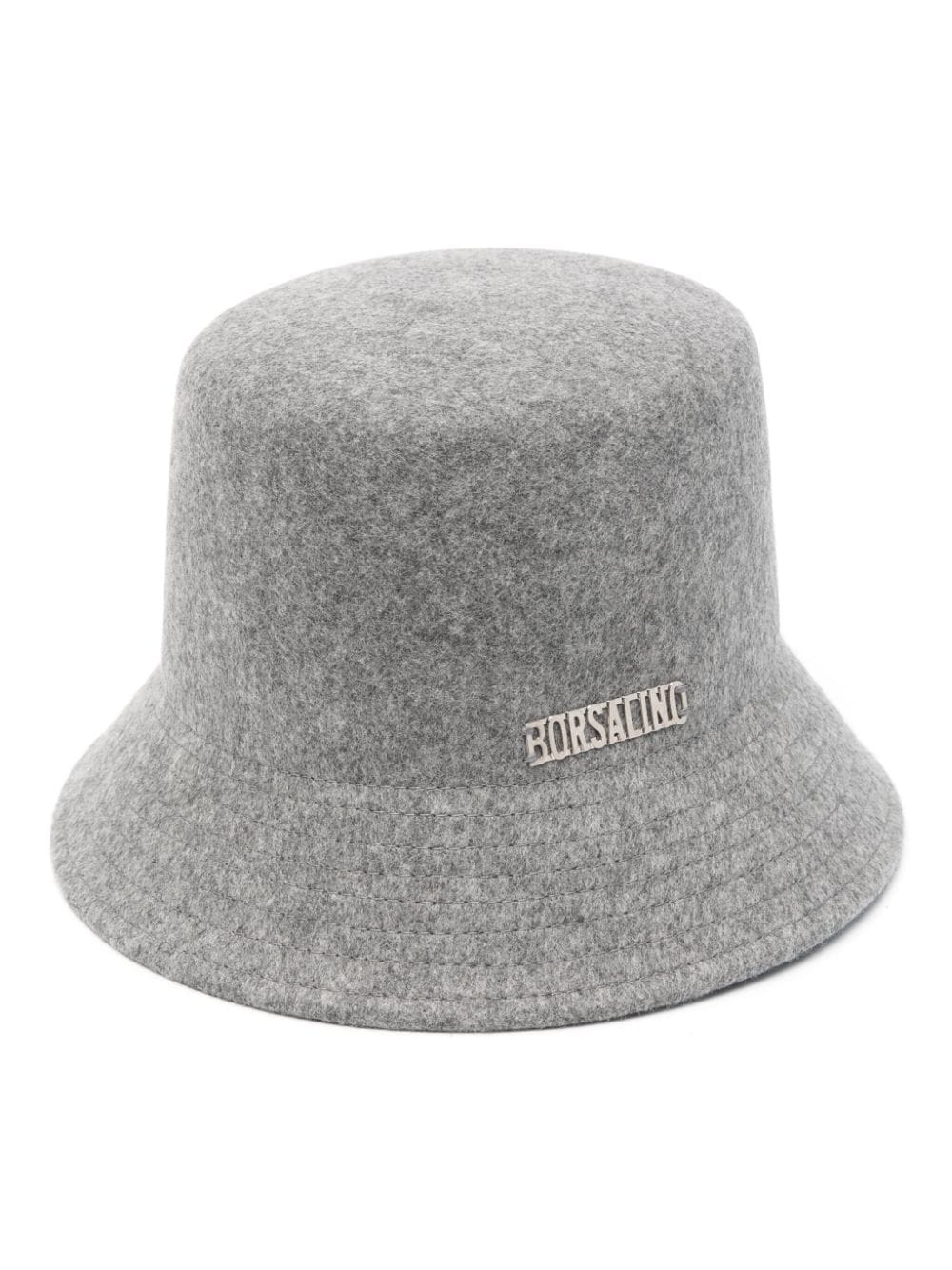Borsalino Noa logo-plaque bucket hat - Grey von Borsalino