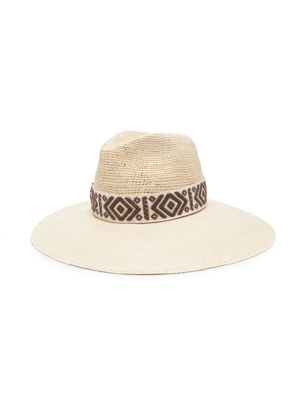 Borsalino Panama crochet-detail hat - Neutrals von Borsalino