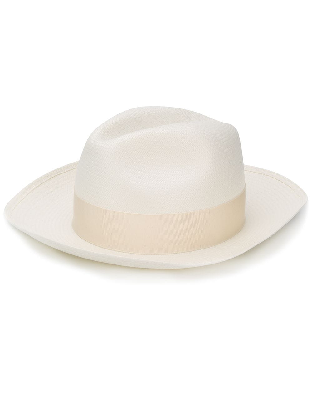 Borsalino bow ribbon hat - White von Borsalino