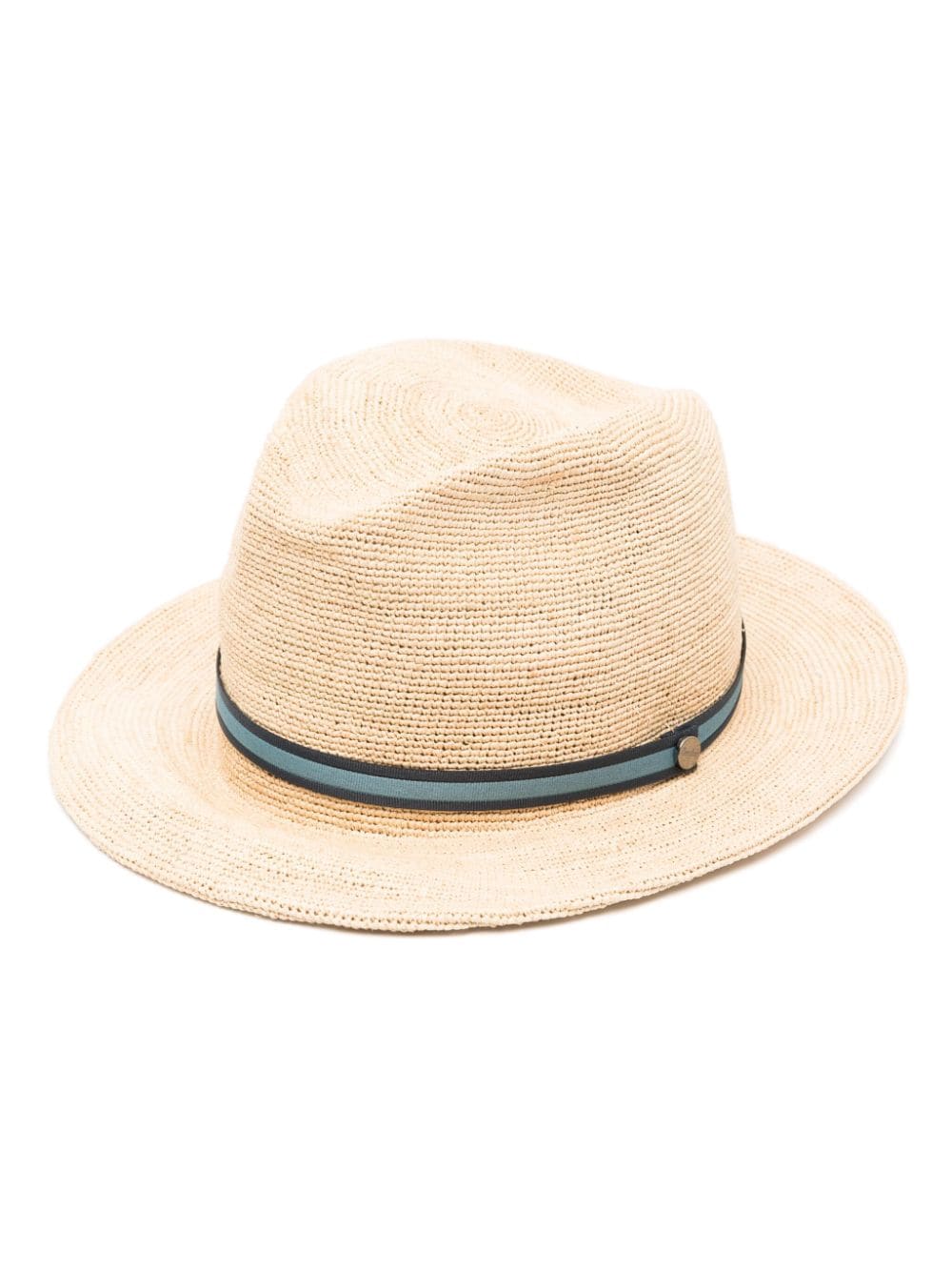 Borsalino grosgrain-ribbon straw hat - Neutrals von Borsalino