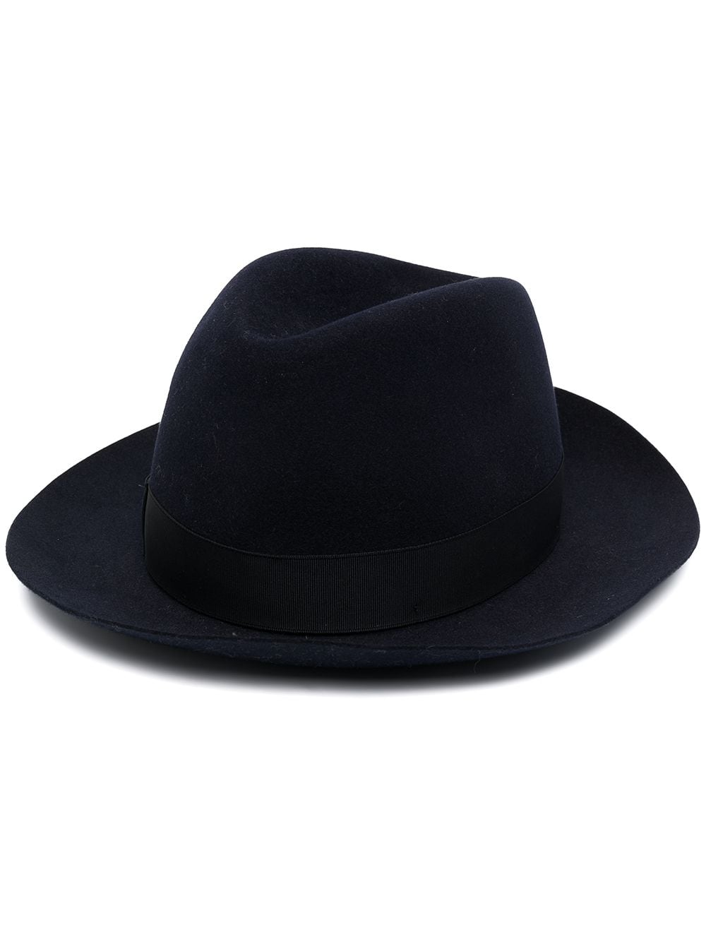 Borsalino ribbon-detail fedora hat - Blue von Borsalino