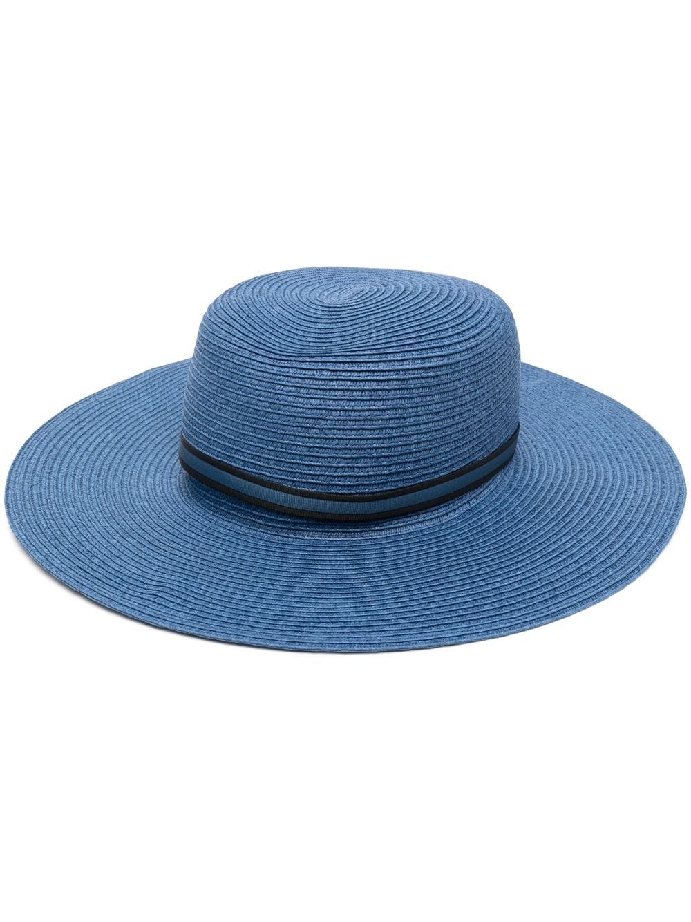 Borsalino wide-brim detail sun hat - Blue von Borsalino