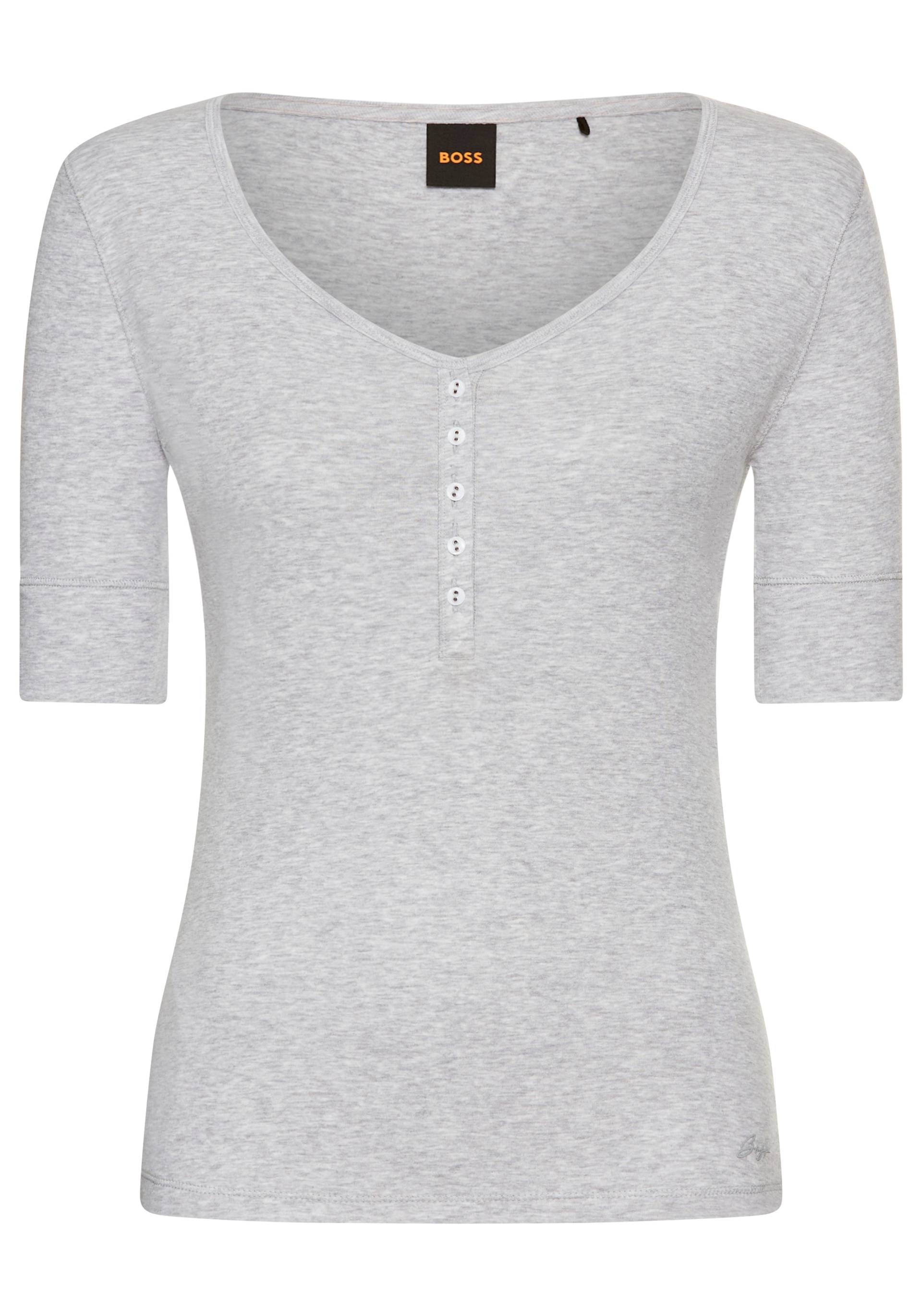 BOSS ORANGE Henleyshirt »Espen Premium Damenmode«, mit Knopfleiste am V-Ausschnitt von Boss Orange
