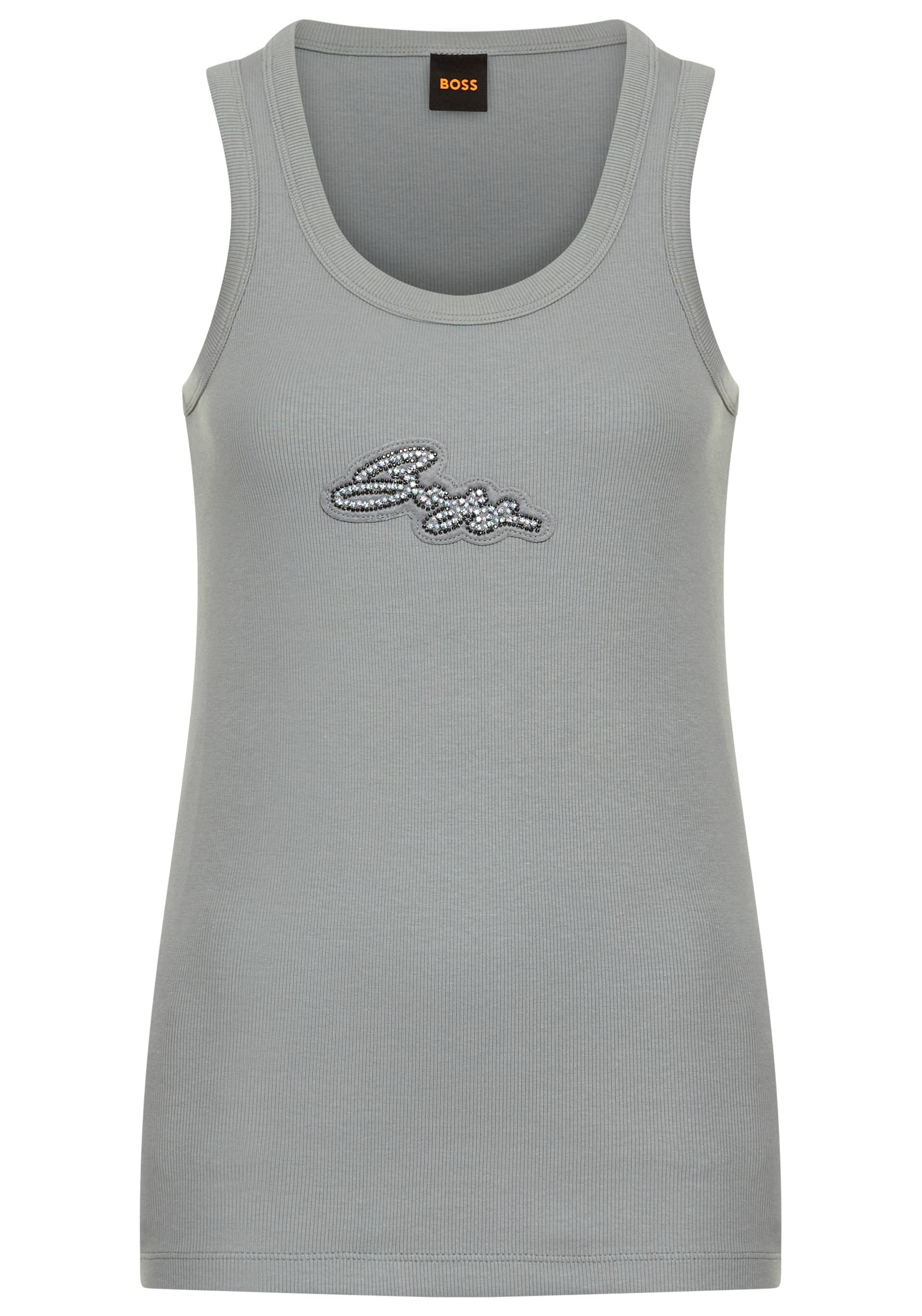 BOSS ORANGE Ripptanktop »Ematite Stonebadge Premium Damenmode« von Boss Orange