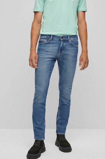 BOSS ORANGE Slim-fit-Jeans »Delaware BC-L-C«, mit Leder-Markenlabel am hinteren Bundabschluss von Boss Orange