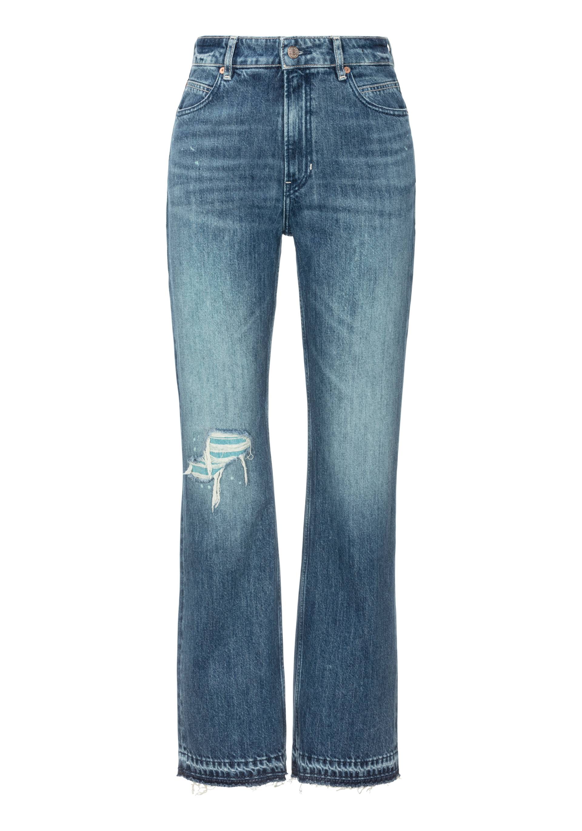 BOSS ORANGE Straight-Jeans »Ada High Rise Slim Premium Damenmode«, (BOSS ORANGE DENIM), im Vintage Look, helle/ türkisfarbene Spots von Boss Orange