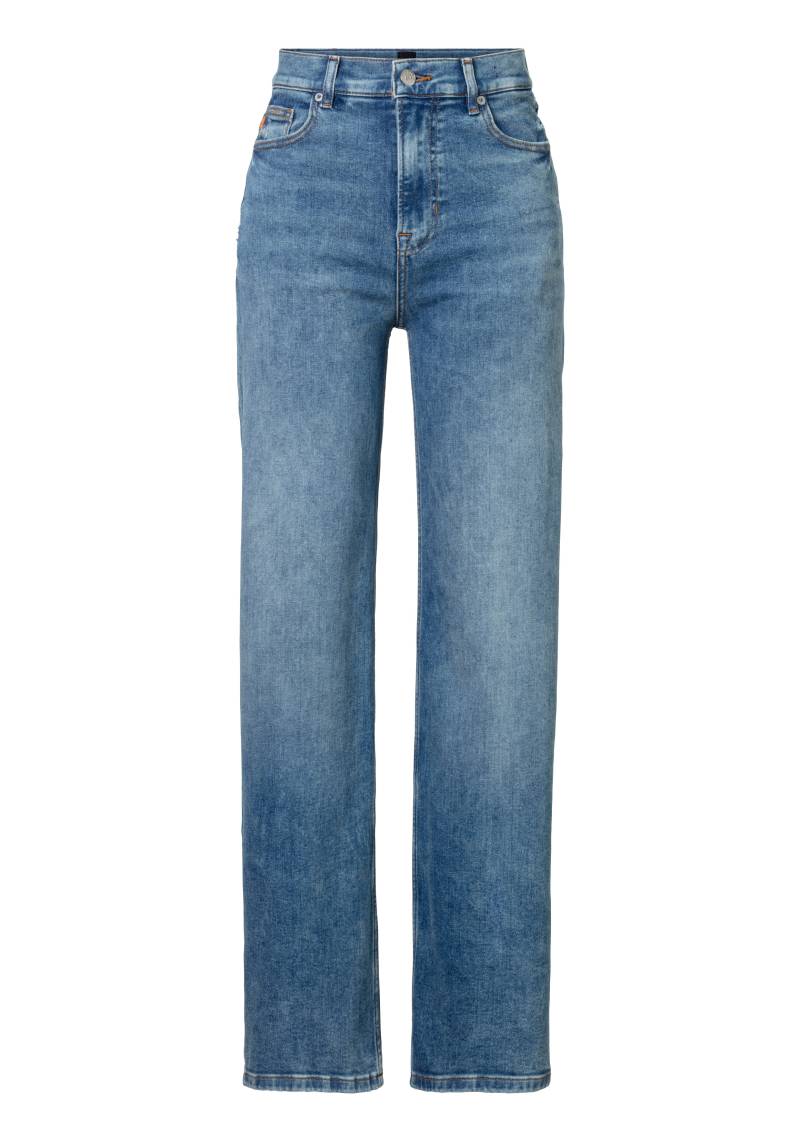 BOSS ORANGE Straight-Jeans »Marlene High Rise Hochbund High Waist Premium Denim Jeans«, mit BOSS Leder-Badge von Boss Orange