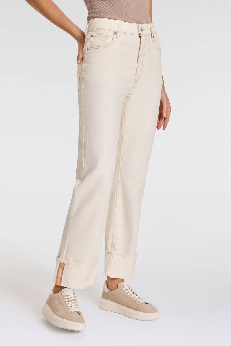 BOSS ORANGE Straight-Jeans »Ruth High Rise Hochbund High Waist Premium Denim Jeans«, mit Logoschriftzug, Five-Pocket-Style, gerade Form von Boss Orange