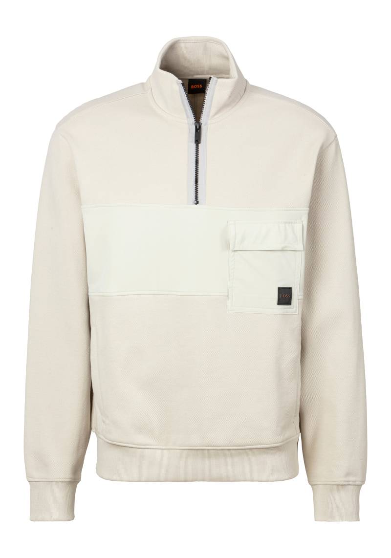 BOSS ORANGE Sweatshirt »Sweatshirt Ze_Nylonhem 1«, mit Reissverschluss von Boss Orange