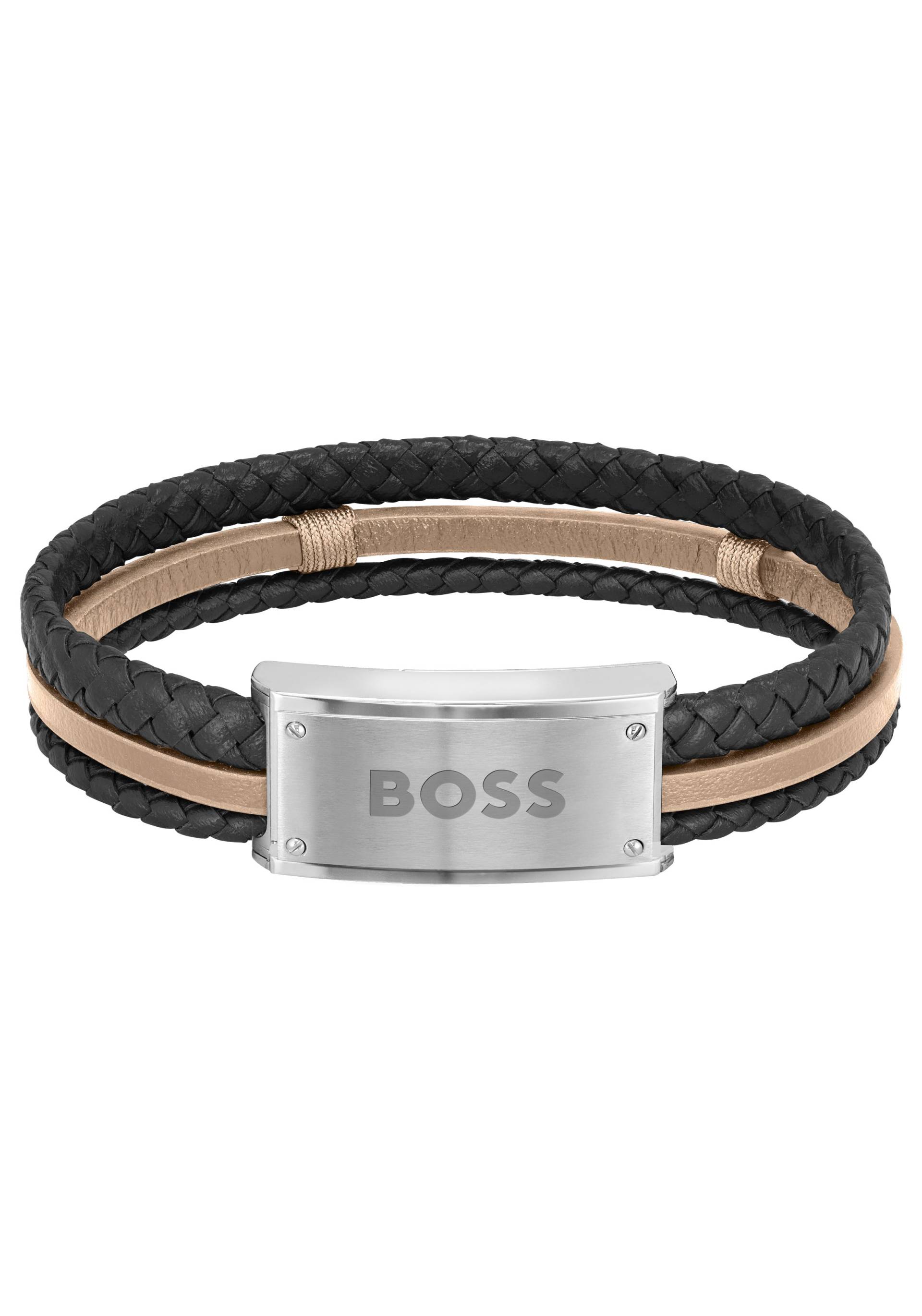 BOSS Armband »Schmuck Edelstahl Armschmuck Lederarmband GALEN« von Boss