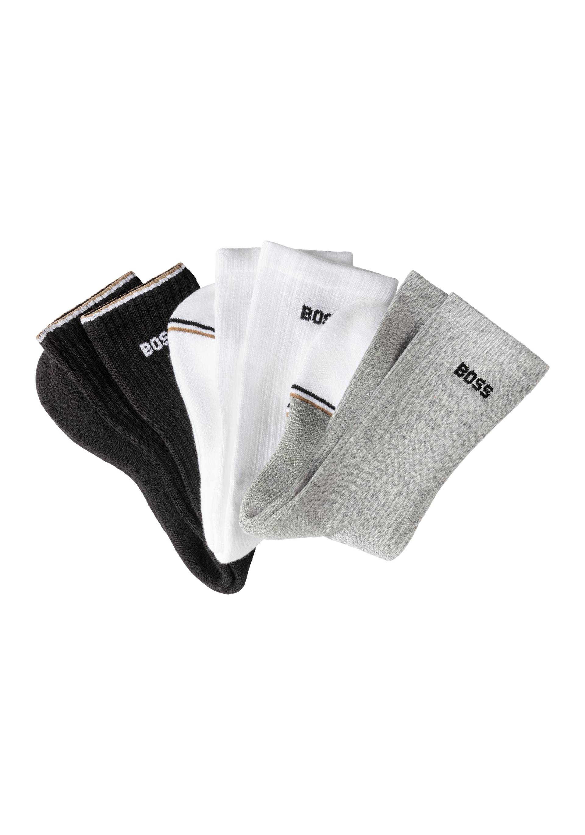 BOSS Freizeitsocken »3PQSRibColorblock«, (3 Paar), Mit BOSS Logoschriftzug von Boss