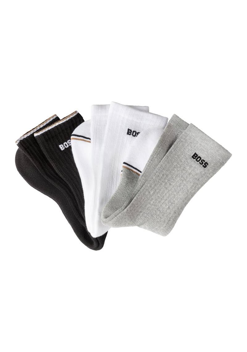 BOSS Freizeitsocken »3PQSRibColorblock«, (3 Paar), Mit BOSS Logoschriftzug von Boss